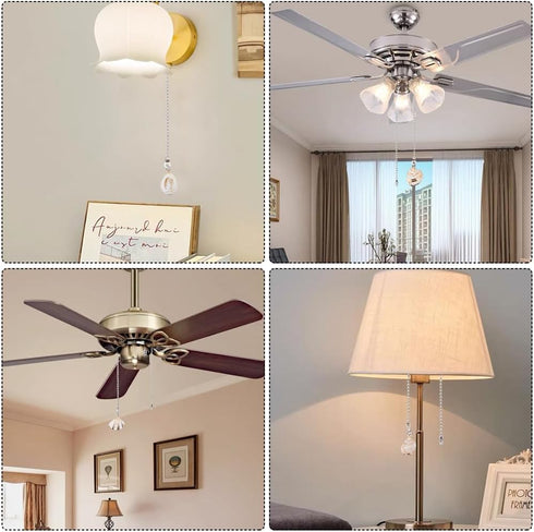 6 12.6in CRASPIRE Style Seashell Ceiling Fan Pull Chain Extender Charm Pendant Ocean Boho Adjustable Decorative