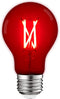 LUXRITE A19 Edison LED Red Light Bulb 4.5W (60W Equivalent) Colored Glass Filament E26 Standard Base