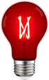 LUXRITE A19 Edison LED Red Light Bulb 4.5W (60W Equivalent) Colored Glass Filament E26 Standard Base