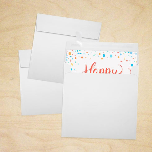 LUXPaper Square Invitation Envelopes | Peel & Press | 5 1/4" x 5 1/4" | 50 Qty, Bright White, 70lb. Text