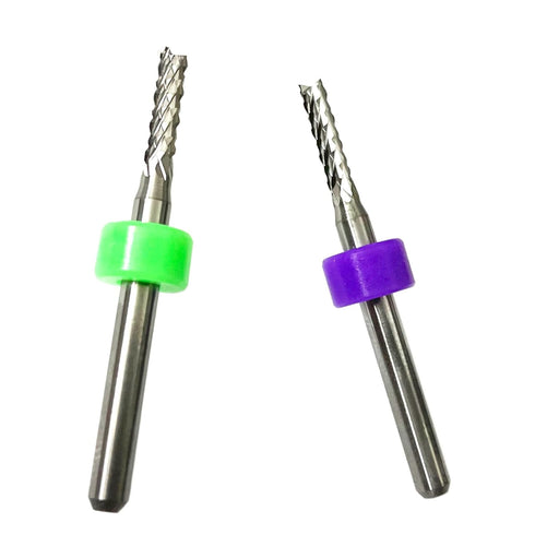 End Mill Sets Tungsten Steel CNC Router Burrs - 12 Bits for PCB Circuit Board, Plastic, Wood, Copper