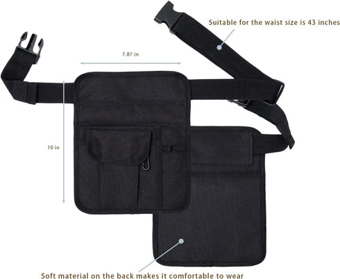 Nerjan Waitress Waist Bag - Server Aprons with Pockets and Adjustable Belt Check Book Holder - Ideal for Servers