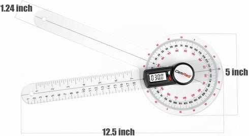GemRed 12" Digital Goniometer for Joint Range of Motion Measurement (GR311 New Version)