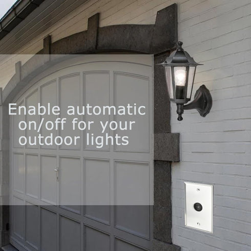 YCA1031 Outdoor Photocontrol with Wall Plate, Button Photocontrol, Photocell Sensor for Dusk to Dawn Light Control, UL