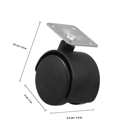 4pcs 1.5-inch SUPVOX Nylon Swivel Furniture Casters Wheels for Office Chairs Cart Replacement Wheels for Home Furniture