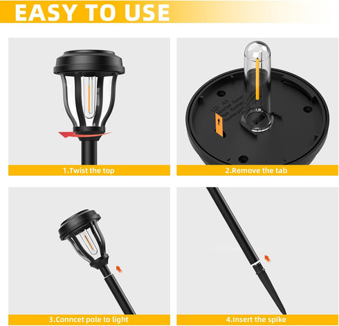 6 Pack 6 Pack DERAYSION Solar Lights Outdoor, Solar Pathway Lights Waterproof Garden Landscape Lighting for Path, Yard
