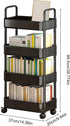 Generic 4 Rolling Cart - Utility Cart On Wheels | Tier Rolling Organization with Handle and Wheels, Multifunctional