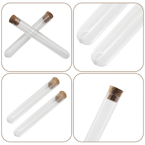 Seimneire 30 Pack Clear Test Tubes, Clear Vials with Sealing Caps and Corks, Well ealed Containers for Laboratory