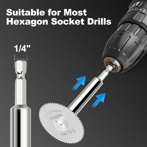 Inside Pipe Cutter for PVC Pipe, Professional Cutter with 6pcs Rotary Drill Saw Blades and 1/4" Hex Shank
