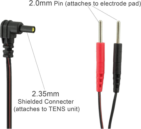 TENS 7000 Lead Wires, 5 Pair, Universal for TENS Units & Electrotherapy Devices