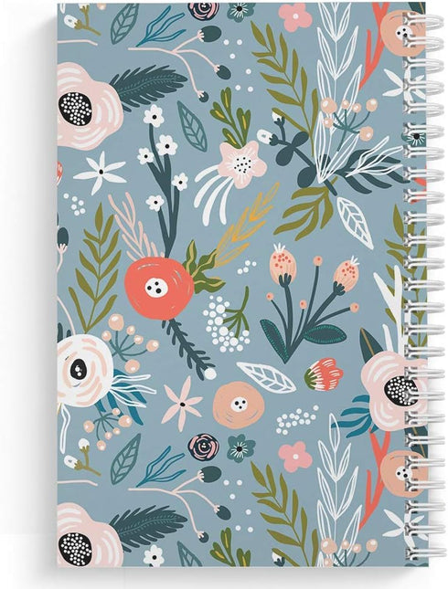 Softcover Peaceful Petals 5.5" x 8.5" Spiral Notebook/Journal, 120 College Ruled Pages, Durable Cover