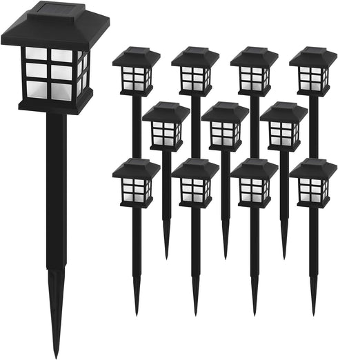 12-Pack Solar Walkway Lights,Solar Pathway Lights Outdoor, Auto Charge/Discharge Ground Lamp ,