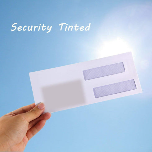 Ohuhu 500 Pack #8 Self Seal Double Window Tinted Security Envelopes for Quickbooks Check, Business Documents