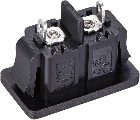 uxcell C8 Panel Mount Plug Adapter, 250V AC 2.5A, 2 Pins IEC Inlet Module Plug