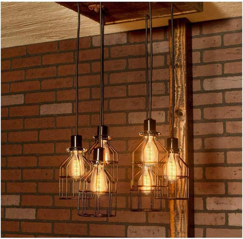 EmyTock E27 Black Ceiling Rose Vintage Pendant Light Fitting Modern Retro Industrial Style Lamp Holder