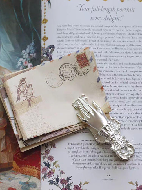 Lady's Hand Shaped Metal Clip Page Holder Vintage Accessory for Journaling & Traveler's Notebooks Bullet Junk Journal Clip Decorative Clips Gifts for Book Lovers, Journalers, Woman Writers Silver by DUOYUZHIYU