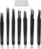 YHYZ 7pcs Precision Tweezers Set, Premium Anti-Static Stainless Steel ESD Tweezers Kit for Electronics, Jewelry, DIY