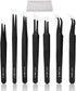 YHYZ 7pcs Precision Tweezers Set, Premium Anti-Static Stainless Steel ESD Tweezers Kit for Electronics, Jewelry, DIY