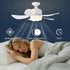 WUTGHUI Dimmable Bulb 3000K-6000K 3-Color E26/E27 Socket Fan Light with Remote Control, LED Fan Lighting, Base Socket