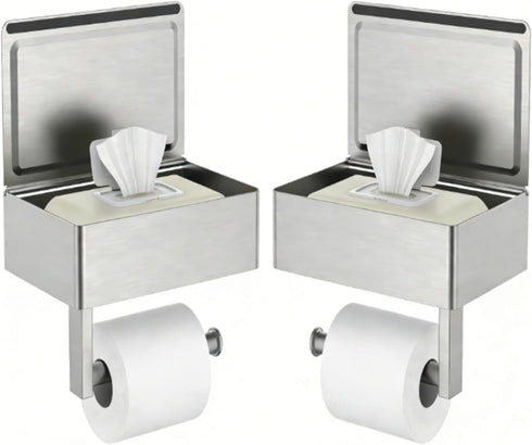 FORIOUS Toilet Paper Holder with Shelf, Sanitary Napkin Receptacle Tampon Holder, Wall