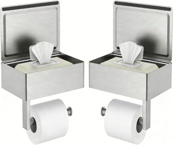 FORIOUS Toilet Paper Holder with Shelf, Sanitary Napkin Receptacle Tampon Holder, Wall
