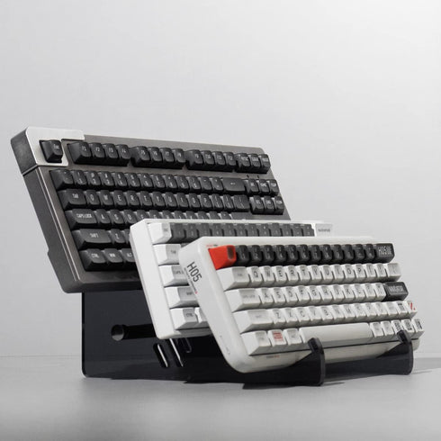Sumgsn Black Mechanical Keyboard Holder, Transparent Acrylic Stand for Displaying Three Keyboards