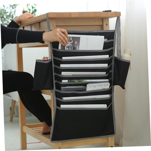 COHEALI Desk Side Storage Bag Oxford Fabric Student Book Organizer Pockets for School Office Dorm (Adjustable Large