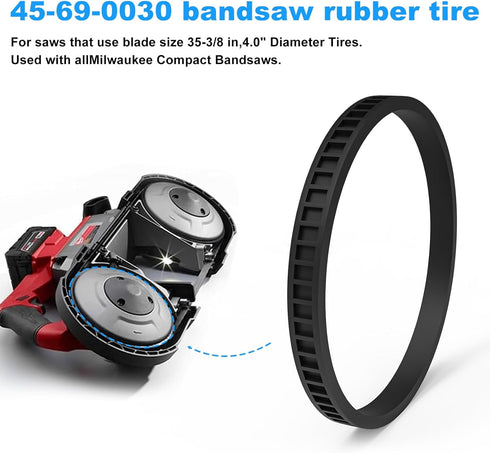 Replacement Milwaukee BandSaw Compact Pulley Tires, 4 Pack 45-69-0030 2629-20 6242-6 2429-20 2629-22 2429-21XC (4.0"