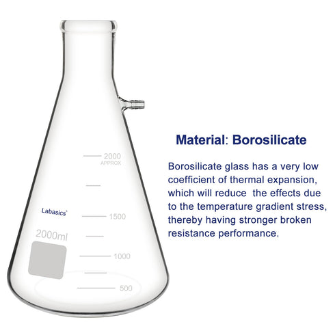 Glass Heavy Wall Borosilicate Filtering Flask - Bolt Neck with Tubulation (2000 ml)