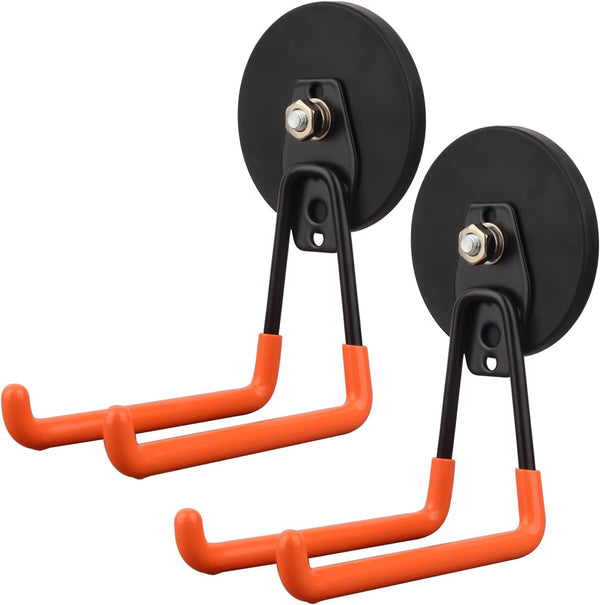 MUTUACTOR 2pcs Strong Magnetic Hooks, Heavy Duty Metal Hooks for Tool Organizer, Work Bench, Tool Box