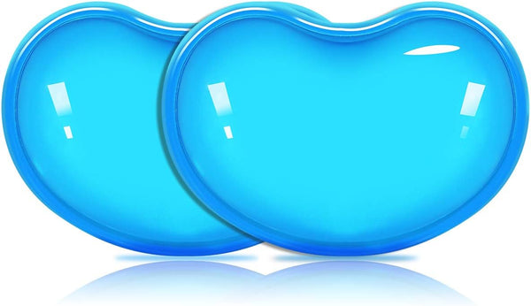 JIKIOU Silicone Gel Wrist Rest Cushion, Heart-Shaped Ergonomic Mouse Pad, Blue 2 Pack