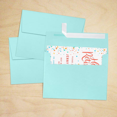LUXPAPER A7 Invitation Envelopes, 50 Pack, Seafoam, for 5 x 7 Cards, with Peel and Press Seal