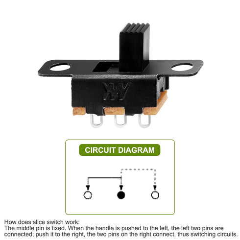 Chanzon SPDT Mini Micro Slide Switch, 1p2t 2 Position, 150pcs Vertical Slide Switch Panel Mount