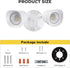 16W 1900LM 5000K IP65 2 LED Flood Lights Outdoor, Daylight, Waterproof Security Lights with Adjustable Heads, Exterior