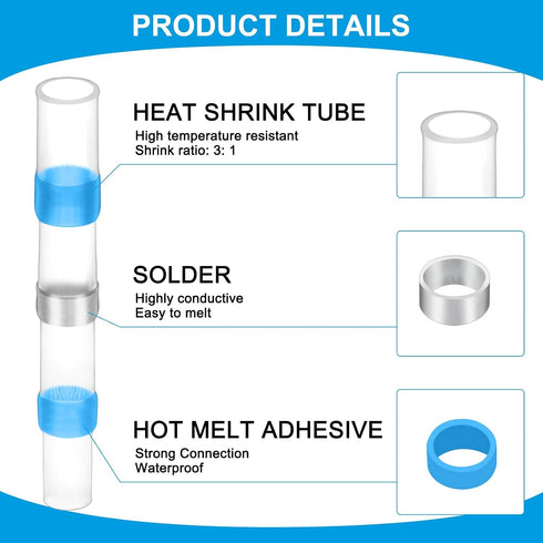 400 180 3: 1 Mimorou Pcs Heat Shrink Solder Seal Wire Connectors Kit with Heat Gun Waterproof Electrical Wire