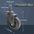 Set 4, 7/16 19/32 (19/32inch-stem, 3inch-440lbs) HOPES Utility Cart Caster Wheels of Rubber Swivel Casters with Grip
