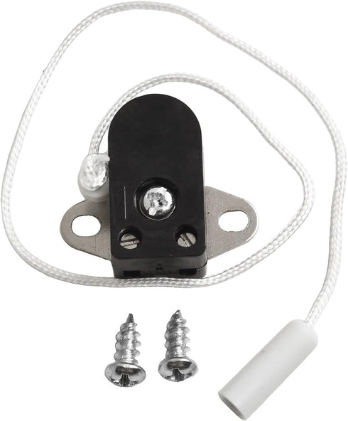 YobiLife Cord Pull Switch for Furniture and Lighting Control, Two-Hole Plate Mount for Wall Lamps, Table Lamps, Floor