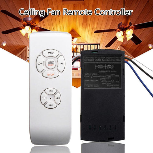 Ranjaner 3-in-1 Universal Ceiling Fan Remote Control Kit, Wireless Remote Control and Receiver Kits for Lamp, Ceiling