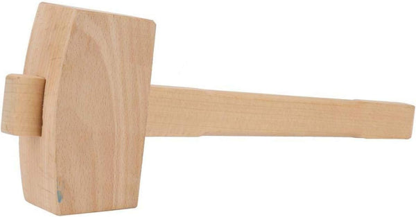 13.8'' Beech Wood Mallet, Manual Ice Hammer, Solid Carpenter Wooden Hammer for Woodworking