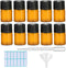 SKYPRO 2ml Mini Amber Glass Bottles with No-Hole Plugs for Essential Oils, Chemistry Lab Chemicals