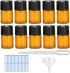 SKYPRO 2ml Mini Amber Glass Bottles with No-Hole Plugs for Essential Oils, Chemistry Lab Chemicals