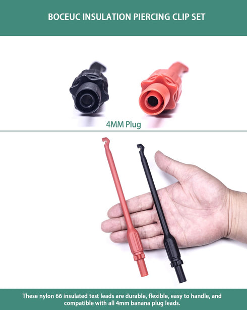 4mm Test Probes, Wire Piercing Probe Kit for Banana Extended Test Cable Automotive Diagnostic Car Test Tool