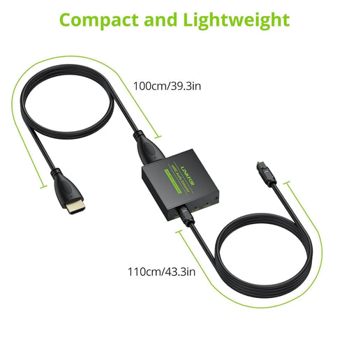 2.1M 192kHz, Dolby 5.1 5.1, LiNKFOR eARC/ARC Audio Extractor, HDMI eARC to Optical Converter with Audio Signal