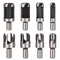8Pcs Wood Plug Cutter Drill Bit Set, High Carbon Steel Titanium Coated Woodworking Chamfer Bits
