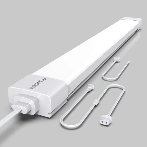 LED Tube Light Fixture with Plug, 2FT 2000LM 5000K Utility Shop, Linkable