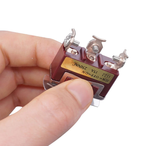 Taiss 3pcs Toggle Switch SPDT ON-Off-ON 3 Pin 3 Position Latching Switch with Waterproof Cover
