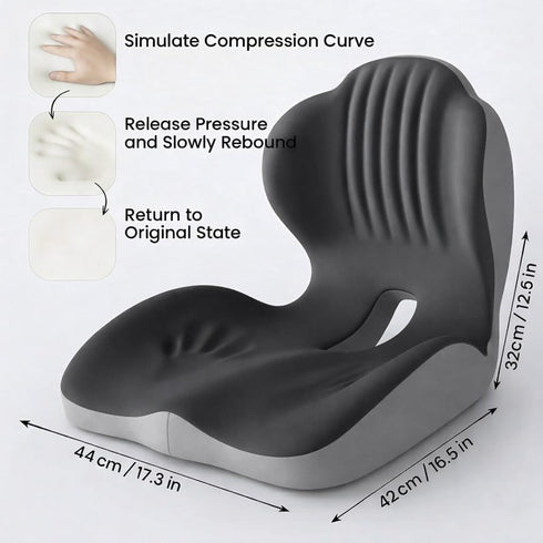 Tailbone, Ergonomic L-Shaped Memory Foam Seat Cushion with Lumbar Support, Designed to Help Relieve Coccyx & Lower Back