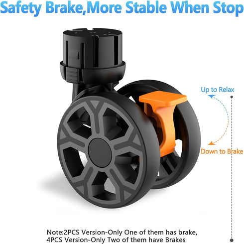 BY06 BY06S BY06C BY10 BY10WX Crate(Black-2PCS) FELICON SELORSS Heavy Duty Rotation Swivel Wheels for Folding Utility