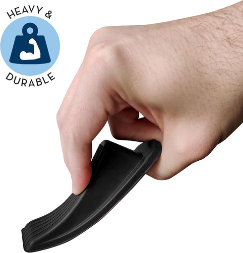 S&T INC. Heavy Duty Rubber Door Stopper - Black, 4.8 in. x 2.2 in. x 1.3 in, 4 Pack