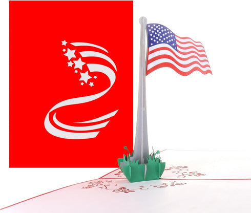 iGifts And Cards American Pride 3D Pop-Up Card - USA Flag for Veterans, Military, and Patriotic Holidays